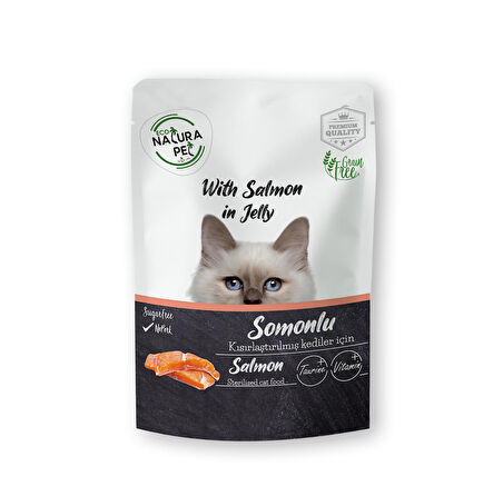 Eco Natura Pet Somonlu Kısırlaştırılmış Kedi Konservesi Pouch 85 Gr