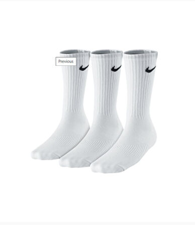 Dri-Fit Performance Crew Socks 3 lü Pamuklu Spor Çorap Beyaz 