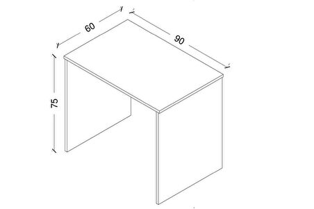 Bicabin Homely Desk Çalışma Masası Laptop / Ofis / Ders Masası (Lefkas Meşe) 60 x 90