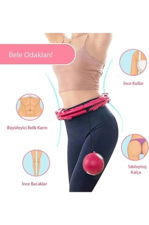 Pembe Hula Hoop Çember 24'lü Hulahoop, Egzersiz Çemberi, Egzersiz