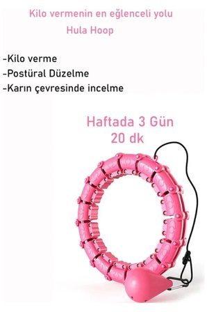 Pembe Hula Hoop Çember 24'lü Hulahoop, Egzersiz Çemberi, Egzersiz