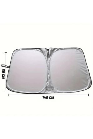Premium Katlanır Oto Ön Arka Cam Güneşliği Metalize Isı Yalıtımlı Çantalı 150x70cm