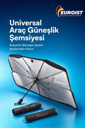 Katlanabilir Araba Ön Cam Güneşlik Şemsiye 140x79 cm UV Koruyucu Oto Gölgelik 1 Adet