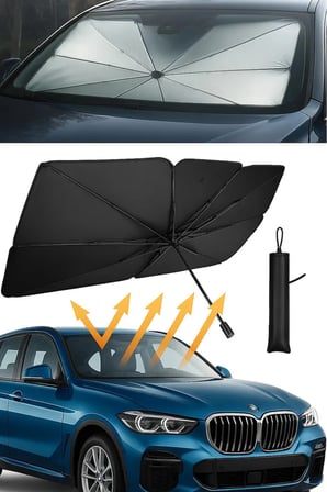 Katlanabilir Araba Ön Cam Güneşlik Şemsiye 140x79 cm UV Koruyucu Oto Gölgelik 1 Adet