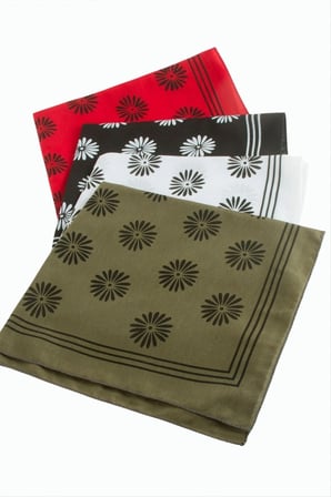 Çiçek Desenli Keten Bandana 50*50