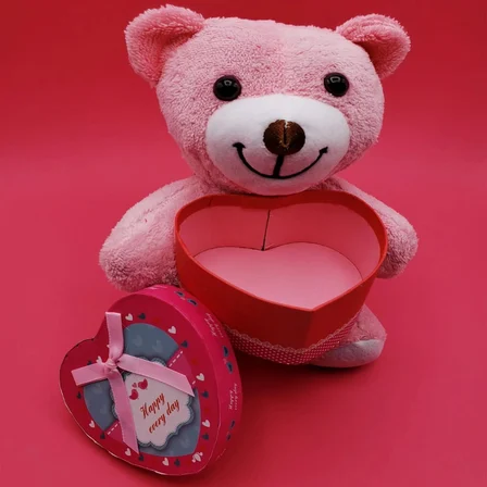 Hediyelik Pembe Kutulu Ayıcık