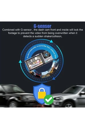 DV300 Yeni 3 Kameralı Araç İçi Kayıt Kamerası Trafik Recorder 2 İnç IPS Ekran Full HD 1080p