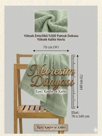 Eco Lounge Prime Havlu 70x140 Su Yeşili