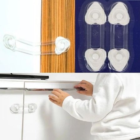 2'li Mini Çok Amaçlı Kilit- Çocuk Güvenlik Gereçkerli Çekmece,Dolap,Kapak Kilidi
