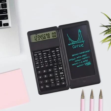 Silinebilir D Yazı Tabletli,Kalemli Katlanabilir Bilimsel Hesap Makinesi