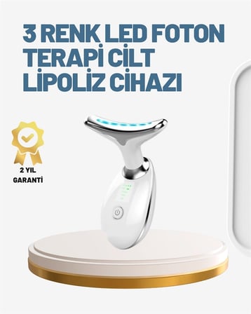 Cilt Yenileyici Şarjlı Güzellik Aleti – Pozitif/Negatif İyon, Titreşimli Masaj ve Kırmızı-Mavi-Yeşil