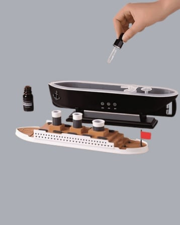 Ultra Sessiz Titanik Gemi LED Işıklı Aroma Difüzörü Oda Nemlendirici
