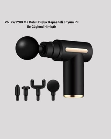 Şarjlı Kas Masaj Aleti 6 Kademe 4 Başlık Derin Doku EMS Titreşim Sporcu Masaj Tabancası