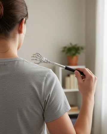 Ayarlanabilir Sırt Kaşıma Aparatı Dayanıklı Metal ve Eğlenceli Figürlü