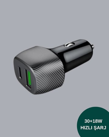 Power Delivery Destekli 38W Araç Tipi Hızlı Şarj Cihazı
