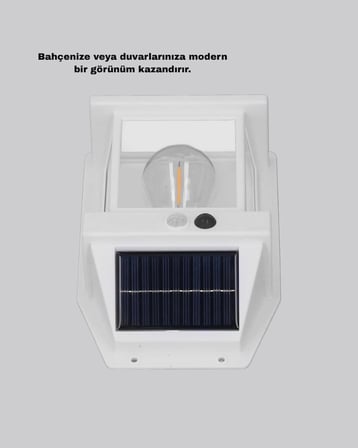 Güneş Enerjili Dış Mekan Sensörlü Duvar Lambası IP65 Su Geçirmez