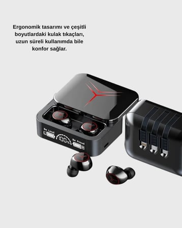 Powerbank Özellikli Bluetooth Kablosuz Kulaklık – Dokunmatik Kontrol, Uzun Pil Ömrü, Ergonomik Tasar