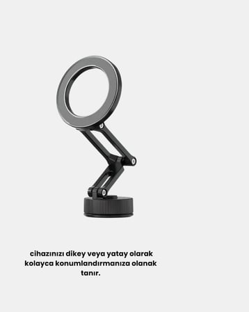 Manyetik Katlanabilir Araç Telefon Tutucu – MagSafe Uyumlu, 360° Ayarlanabilir, Güçlü Mıknatıs