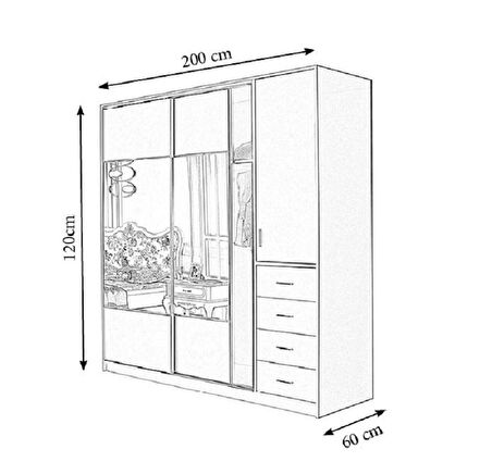 MOBİLYA SARAYI MODERN SÜRGÜLÜ KAPAKLI GARDIROP