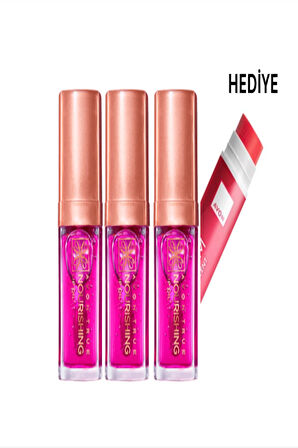 True Dudak Bakım Yağı 7 ml - Blossom (3 adet) - HEDİYE (Lıp Balm (Strawberry Scent))