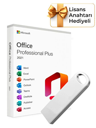 Office 2021 Pro Plus Kurulum Dosyalı USB Bellek 16GB (Lisans Anahtarı Hediyeli)