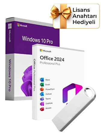 Windows 10 + Office 2024 Pro Plus Kurulum Dosyalı USB Bellek 16GB (Lisans Anahtarı Hediyeli)