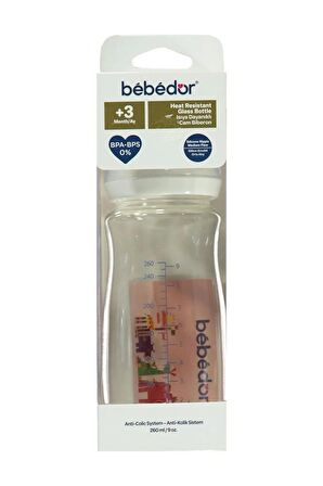 Geniş Ağızlı Isıya Dayanıklı Cam Biberon 260 ml 51301