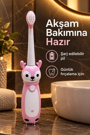 Şarjlı Diş Fırçası Pembe Gövdeli Yedek Başlıklı -MİRAYLİFE