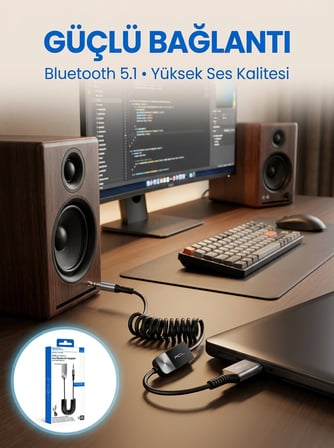 Aux Girişli Cihazlar İçin Kablosuz Bluetooth Adaptörü -MİRAYLİFE