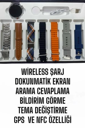 Akıllı Saat 7 Kordonlu Yeni Nesil Arama Cevaplayan Çok Fonksiyonlu -MİRAYLİFE