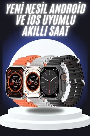 Yeni Nesil Akıllı Saat Çok Yönlü Titreşimli 49 Mm Android Ve İos Uyumlu -MİRAYLİFE
