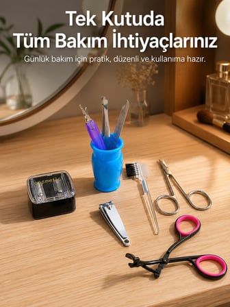 Ev Tipi Manikür Seti Cımbız Tırnak Makası Kaş Makası Bakım Kiti -MİRAYLİFE