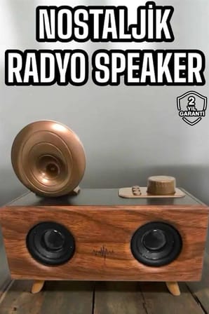 Bluetooth Hoparlör Ahşap Klasik Retro Gramofon Bluetooth Müzik Kutusu -MİRAYLİFE