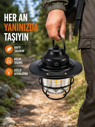 Çam Kozalağı Şekilli Retro Kamp Gece Lambası -MİRAYLİFE