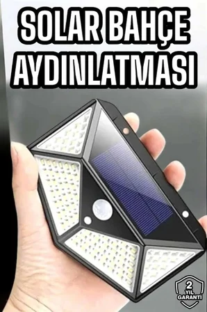Güneş Enerjili Bahçe Aydınlatma Lambası Solar 100 Led Lamba -MİRAYLİFE