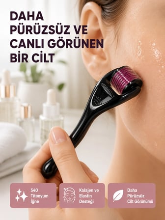 Dermaroller Titanyum 540 İğneli 1 Mm Cilt Yenileme Ve Anti Aging Etkisi -MİRAYLİFE