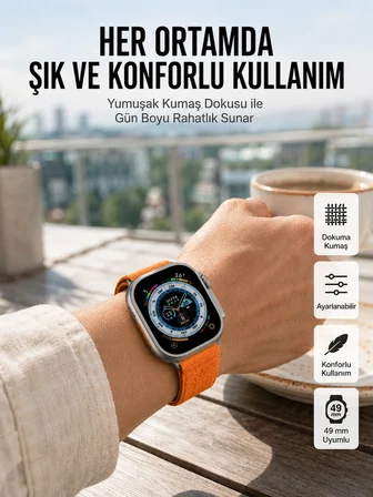 Ultra Max Kordon Kilitli Akıllı Saat Amoled Ekran Titreşimli Çağrı Cevaplayabilen -MİRAYLİFE