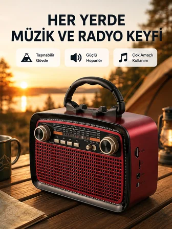 Kablosuz Bluetooth Hoparlör – Yüksek Ses Kalitesi, Uzun Pil Ömrü, Fm Ve Am Radyo Fonksiyonu -MİRAYLİFE