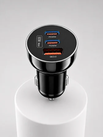 60w Araç İçi Hızlı Şarj Adaptörü Çift Usb-c Pd Ve Usb-a Qc3.0 -MİRAYLİFE