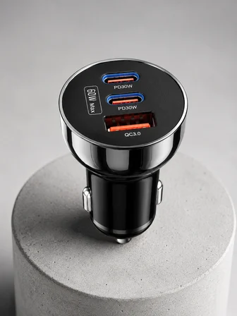 60w Araç İçi Hızlı Şarj Adaptörü Çift Usb-c Pd Ve Usb-a Qc3.0 -MİRAYLİFE