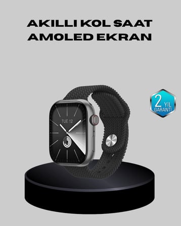 Kablosuz Şarjlı Akıllı Saat Bluetooth Arama Bildirim Destekli Uzun Pil Ömürlü -MİRAYLİFE
