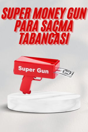 Kırmızı Parti Oyuncağı Para Saçma Fırlatma Tabancası Makinesi Super Money -MİRAYLİFE