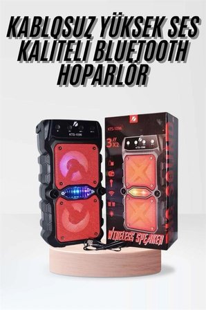 Taşınabilir Kablosuz Bluetooth Hoparlör Uzun Pil Ömrü Led Işıklı -MİRAYLİFE