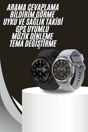 Akıllı Saat Bluetooth Bağlantılı Yuvarlak Ekran Plastik Kordonlu -MİRAYLİFE