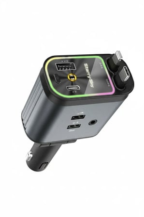 4’ü 1 Arada Araç Çakmaklık Şarj Cihazı 66w Type-c Hızlı Şarj Çift Usb Telefon Şarj Geri Çekilebilir Kablo -MİRAYLİFE