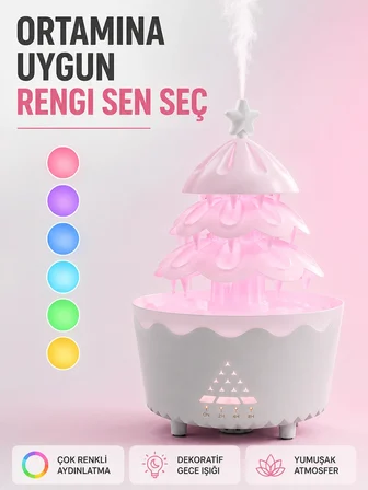 Dekoratif Şans Ağacı Ultrasonik Nemlendirici Rgb Gece Lambalı Aroma Difüzörü -MİRAYLİFE