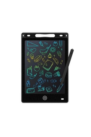 12 İnc Renkli Lcd Grafik Dijital Kalemli Çizim Tableti Yazı Tahta Not Yazma Eğitim Tableti Siyah -Mi̇Rayli̇Fe