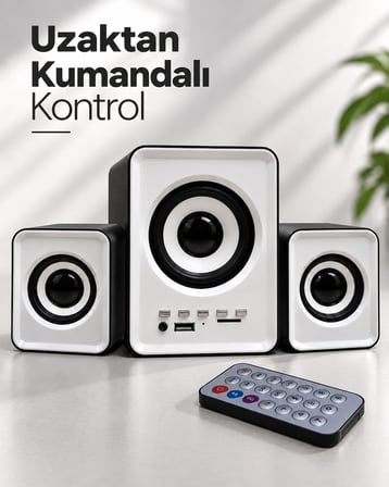 Fm Radyolu Bluetooth Masaüstü Hoparlör Seti -MİRAYLİFE