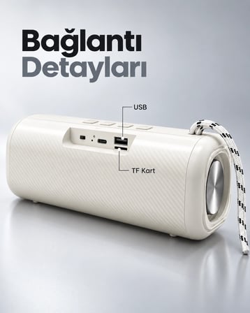 Usb Ve Tf Kart Destekli Kablosuz Hoparlör Bluetooth Bağlantılı Rgb Işıklı Tasarım -MİRAYLİFE
