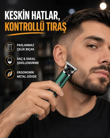 Şarjlı Erkek Tıraş Makinesi – 180 Dakika Pil Ömrü, 2.5 Saat Hızlı Şarj, Usb Ve Powerbank Uyumlu -MİRAYLİFE